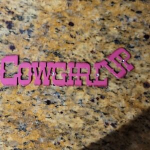 Pink 'COWGIRL' Wall Decor